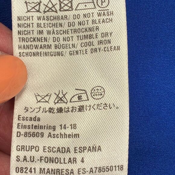 ESCADA Silk Tank Top Blouse Blue Women’s Size 34 - Picture 5 of 6